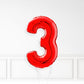 Inflated Red Foil Number Balloon