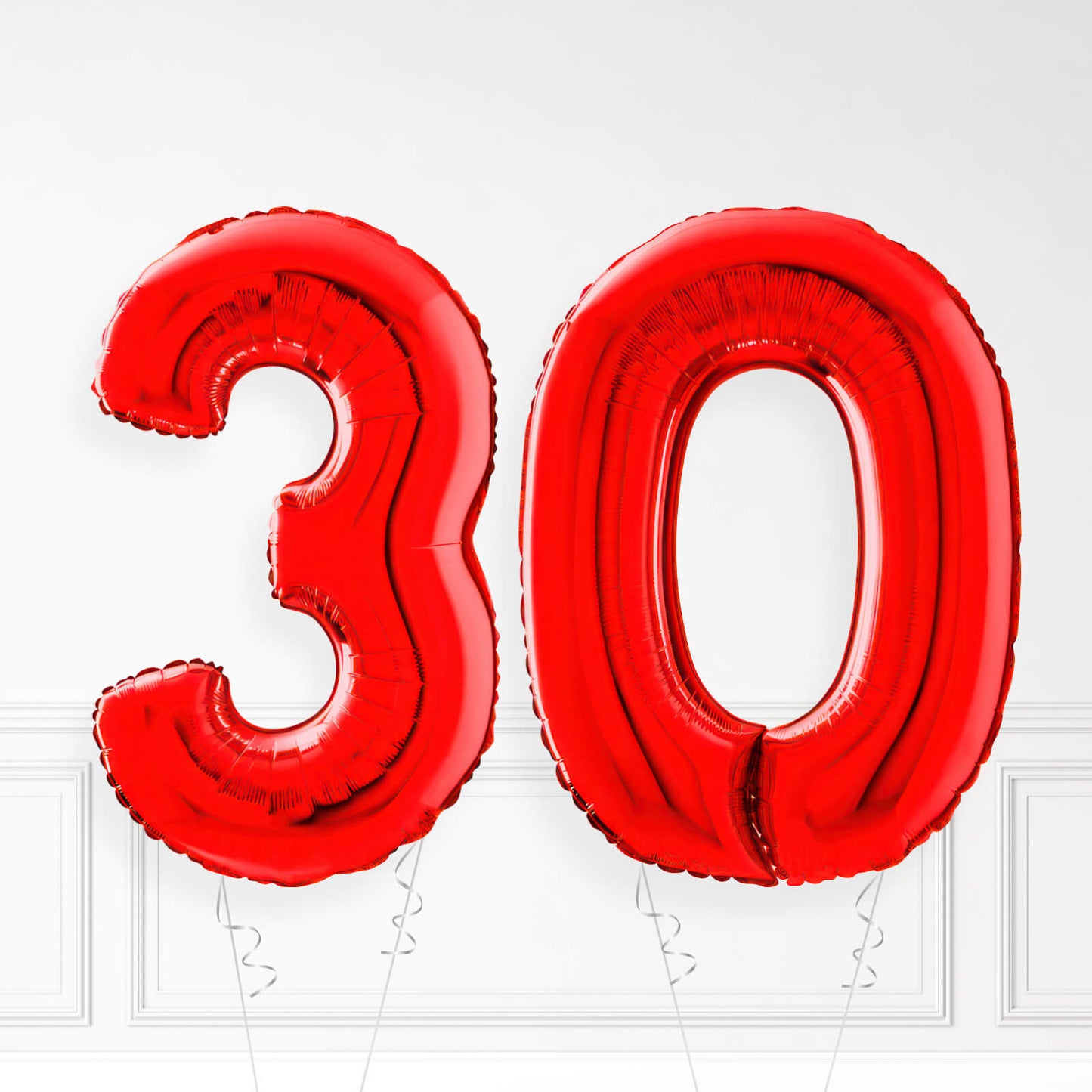 Inflated Red Foil Number Balloon