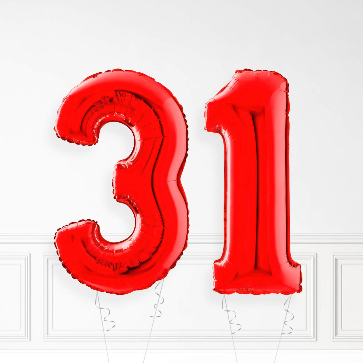 Inflated Red Foil Number Balloon