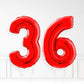 Inflated Red Foil Number Balloon