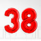 Inflated Red Foil Number Balloon