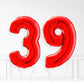 Inflated Red Foil Number Balloon