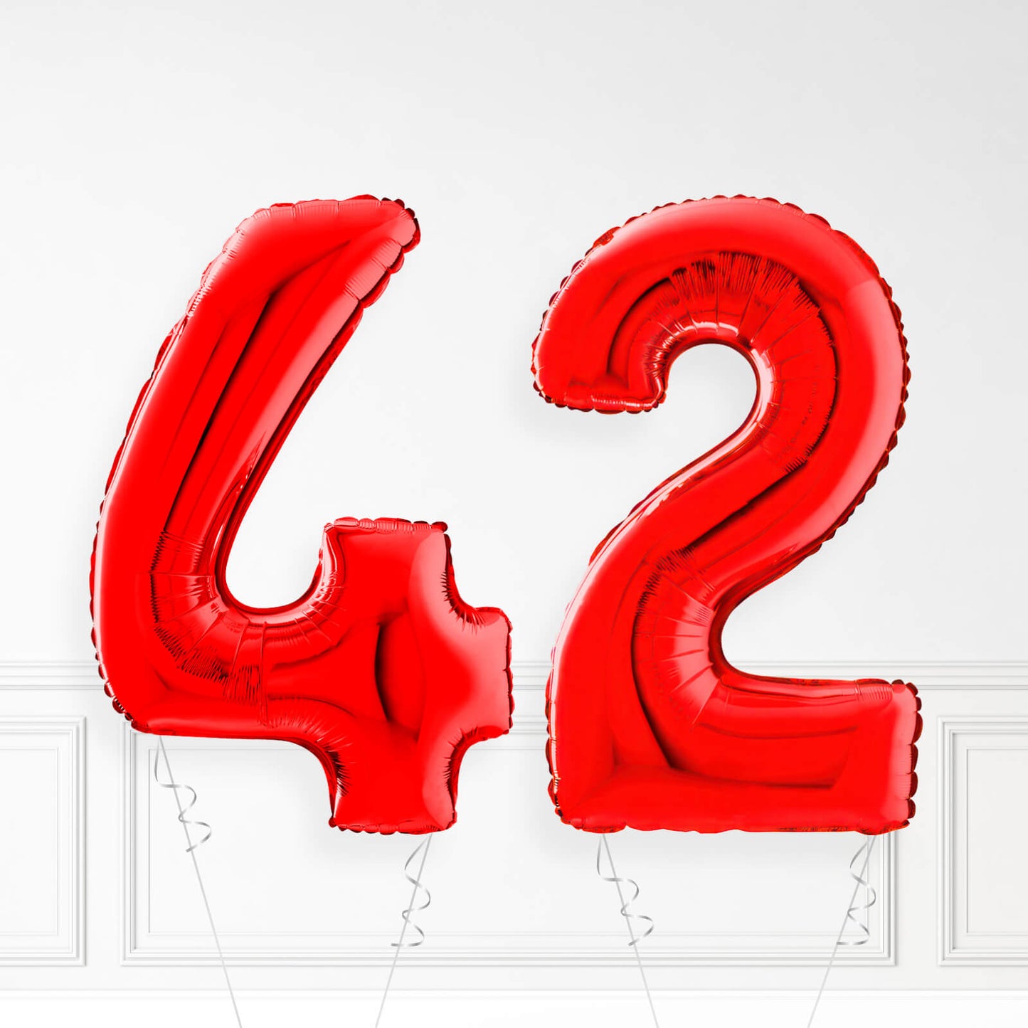 Inflated Red Foil Number Balloon