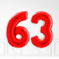 Inflated Red Foil Number Balloon