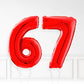 Inflated Red Foil Number Balloon