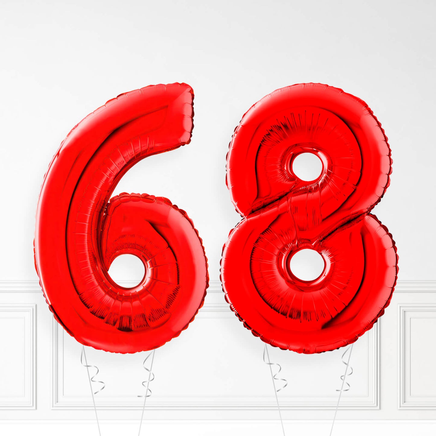 Inflated Red Foil Number Balloon