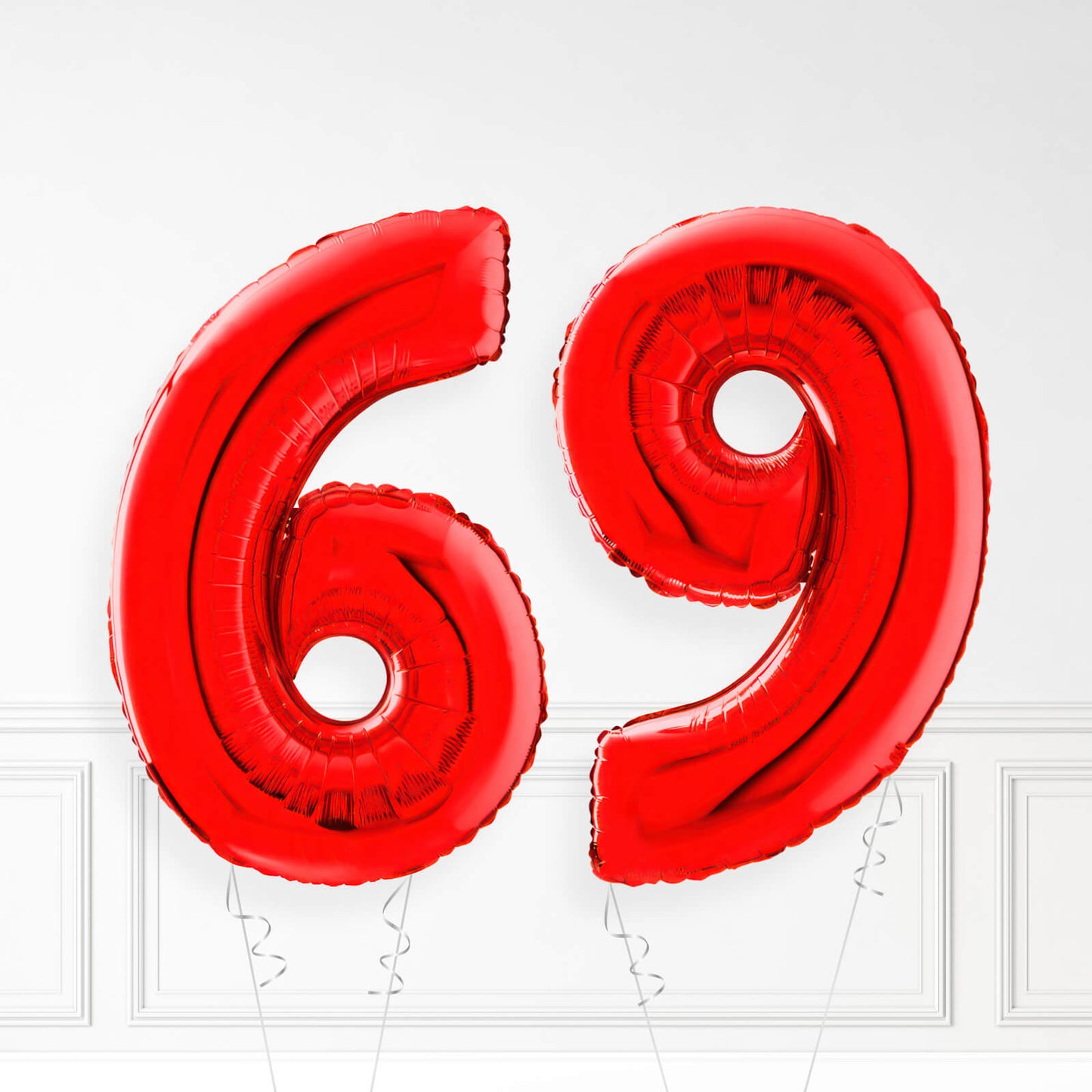 Inflated Red Foil Number Balloon