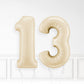 Inflated Cream Foil Number Balloon