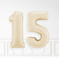 Inflated Cream Foil Number Balloon