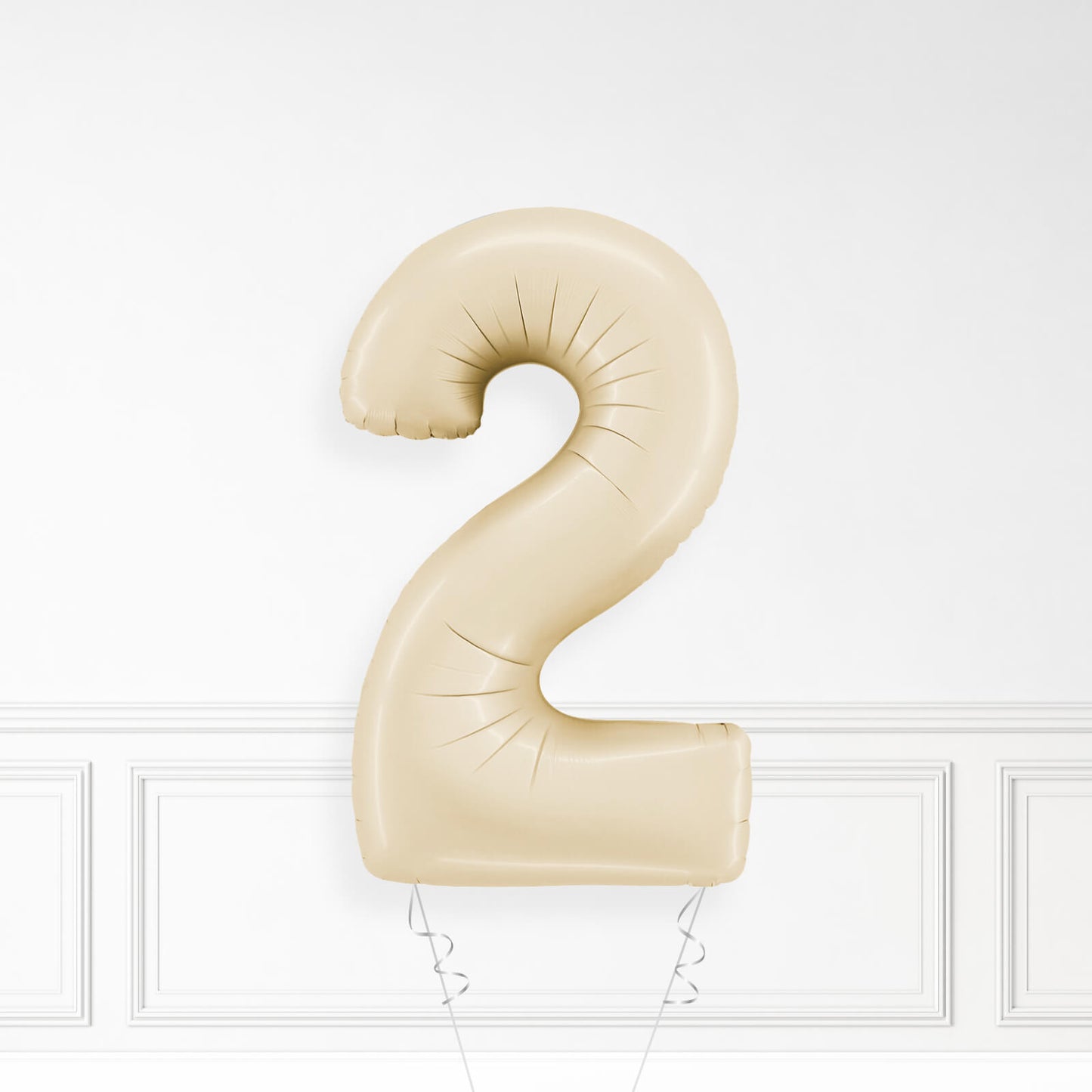 Inflated Cream Foil Number Balloon