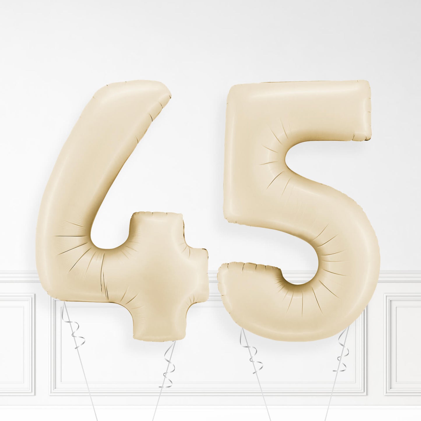 Inflated Cream Foil Number Balloon