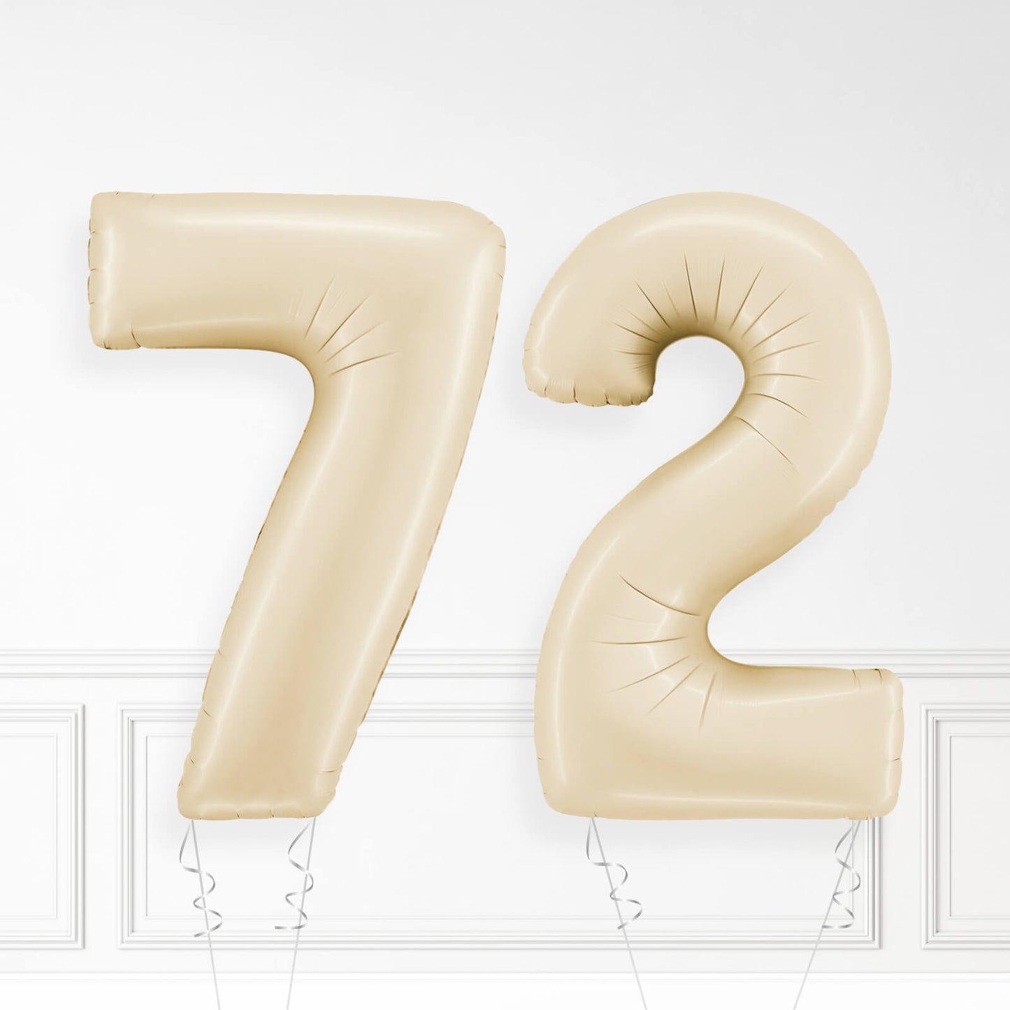 Inflated Cream Foil Number Balloon