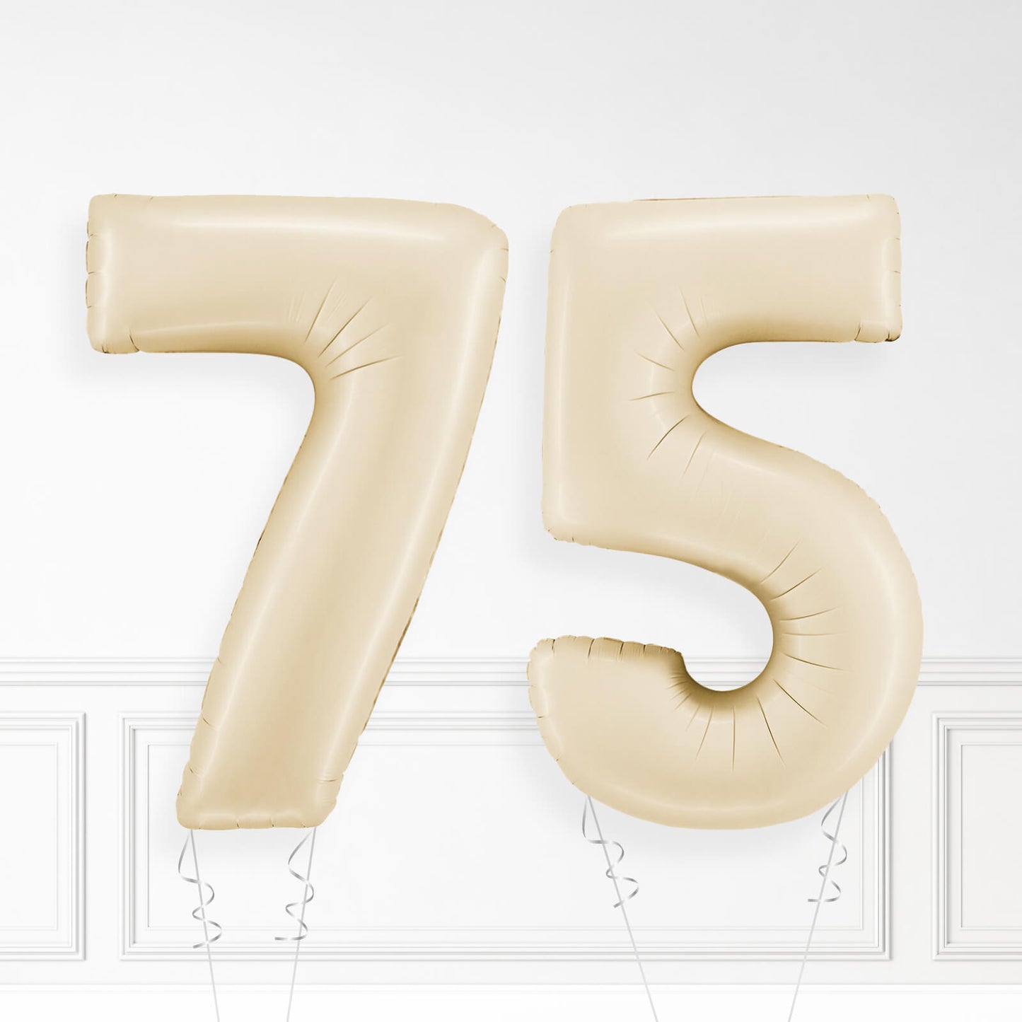 Inflated Cream Foil Number Balloon