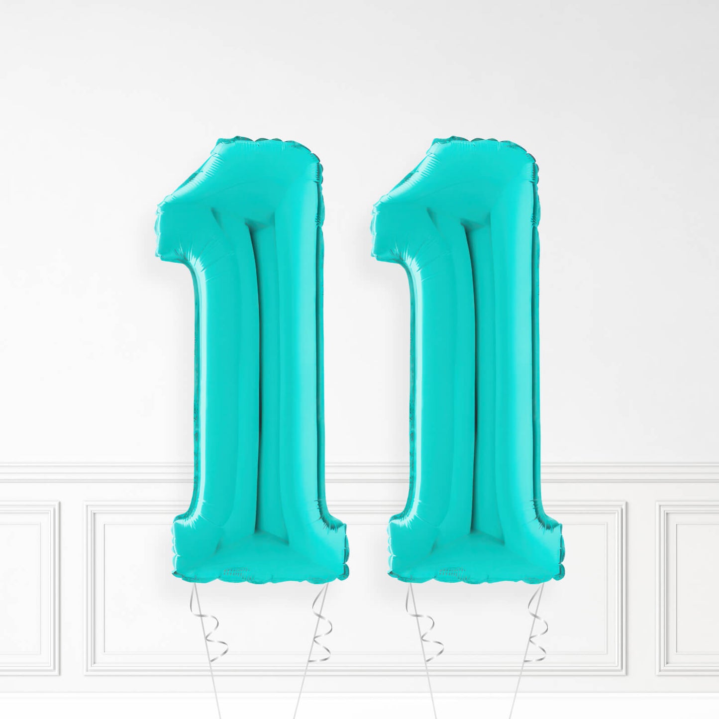 Inflated Turquoise Foil Number Balloon