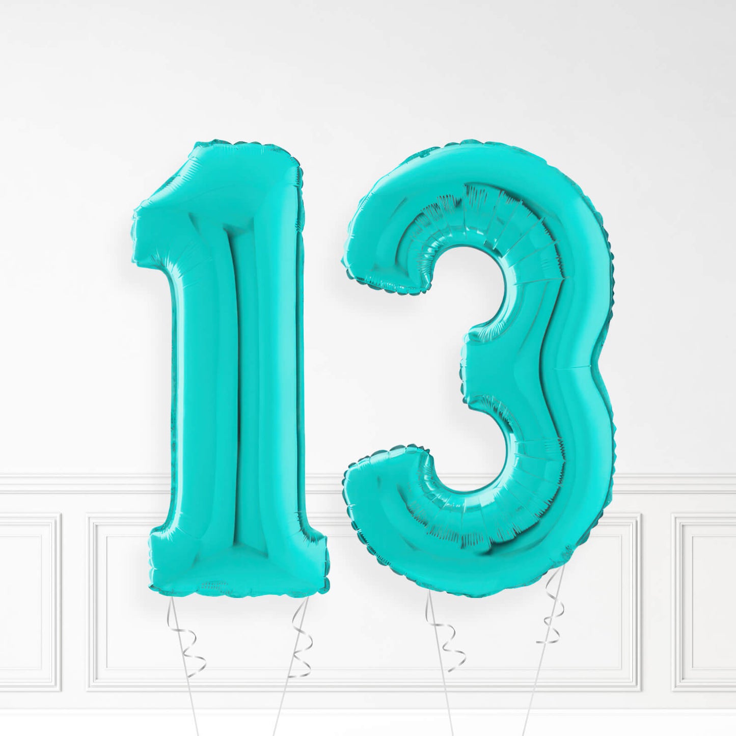 Inflated Turquoise Foil Number Balloon