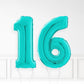 Inflated Turquoise Foil Number Balloon