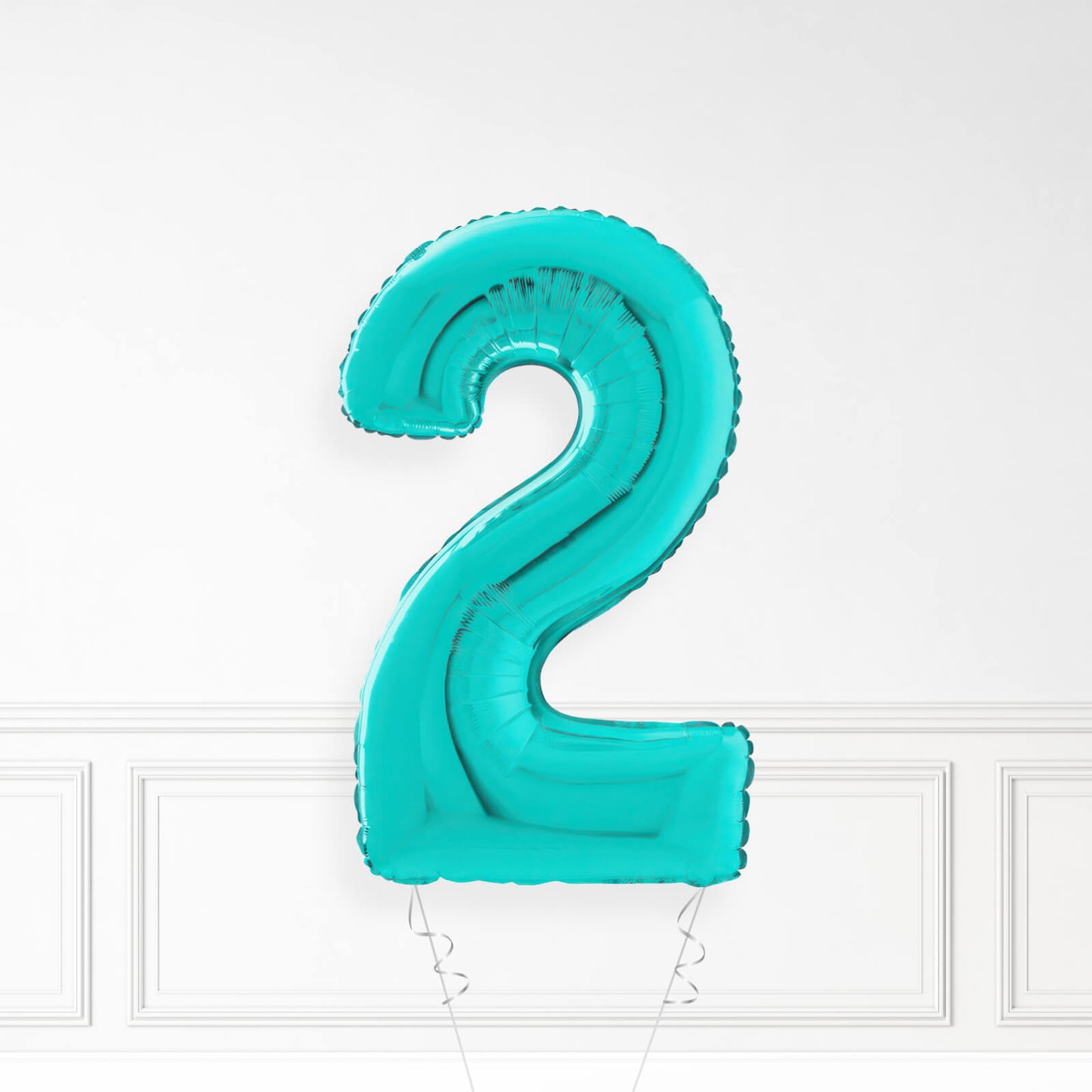 Inflated Turquoise Foil Number Balloon