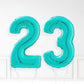 Inflated Turquoise Foil Number Balloon