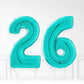 Inflated Turquoise Foil Number Balloon