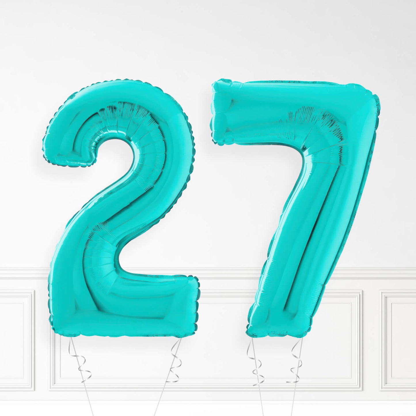 Inflated Turquoise Foil Number Balloon