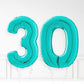 Inflated Turquoise Foil Number Balloon