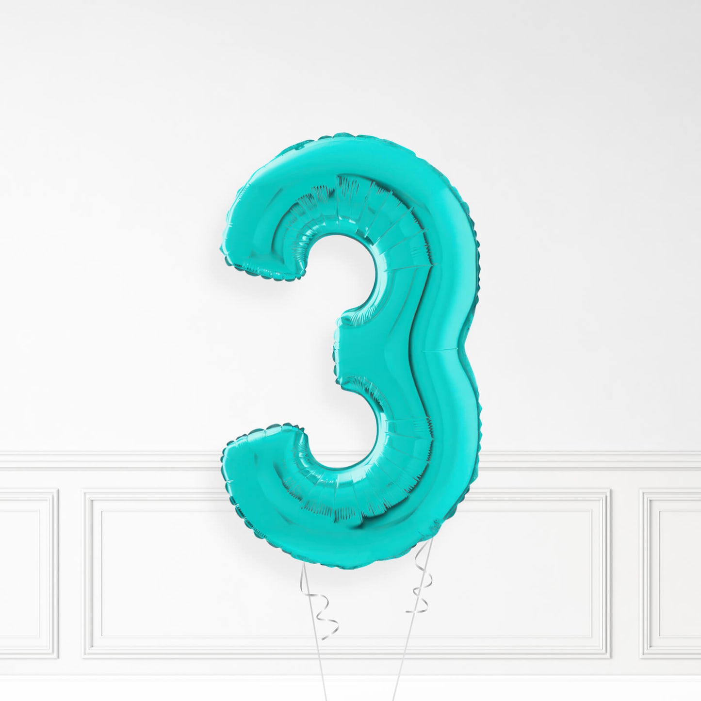 Inflated Turquoise Foil Number Balloon