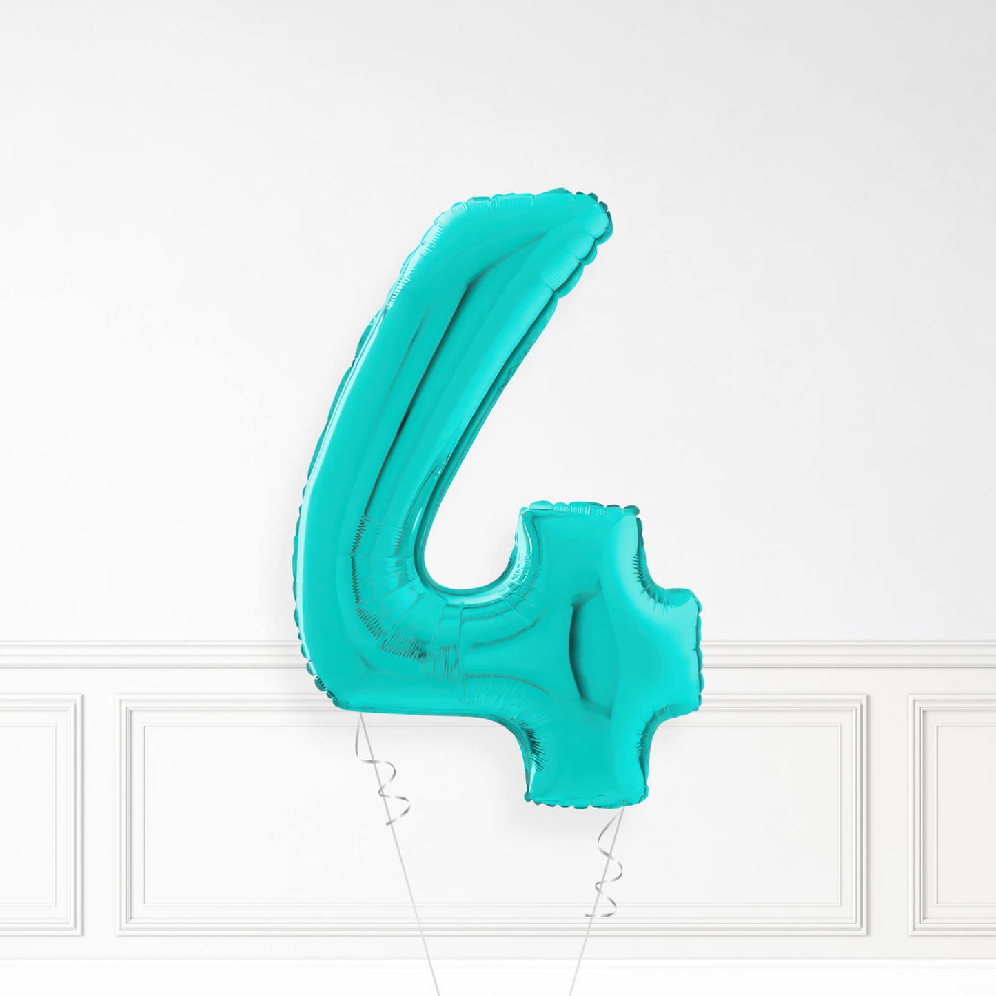 Inflated Turquoise Foil Number Balloon