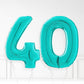 Inflated Turquoise Foil Number Balloon