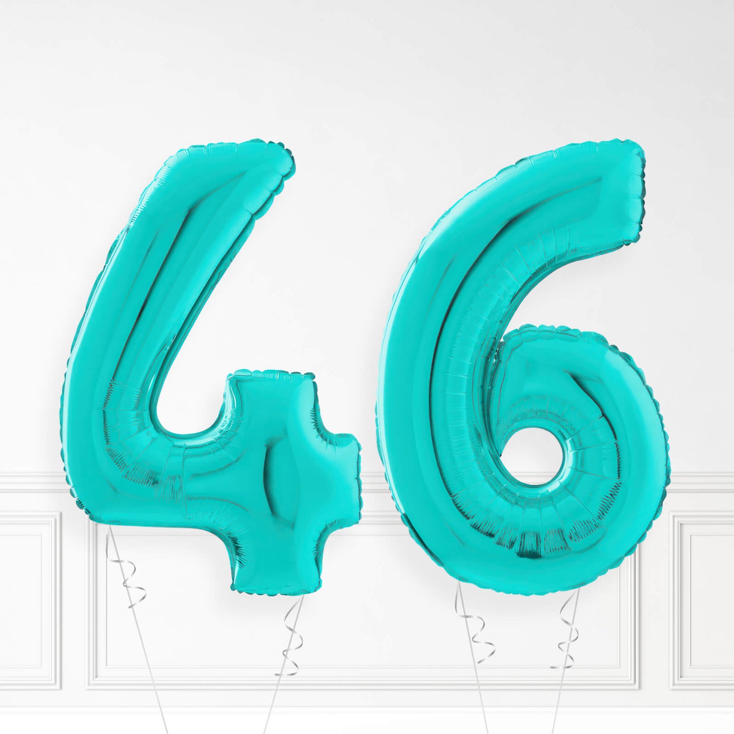 Inflated Turquoise Foil Number Balloon