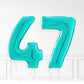 Inflated Turquoise Foil Number Balloon