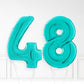 Inflated Turquoise Foil Number Balloon