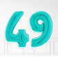 Inflated Turquoise Foil Number Balloon