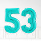 Inflated Turquoise Foil Number Balloon