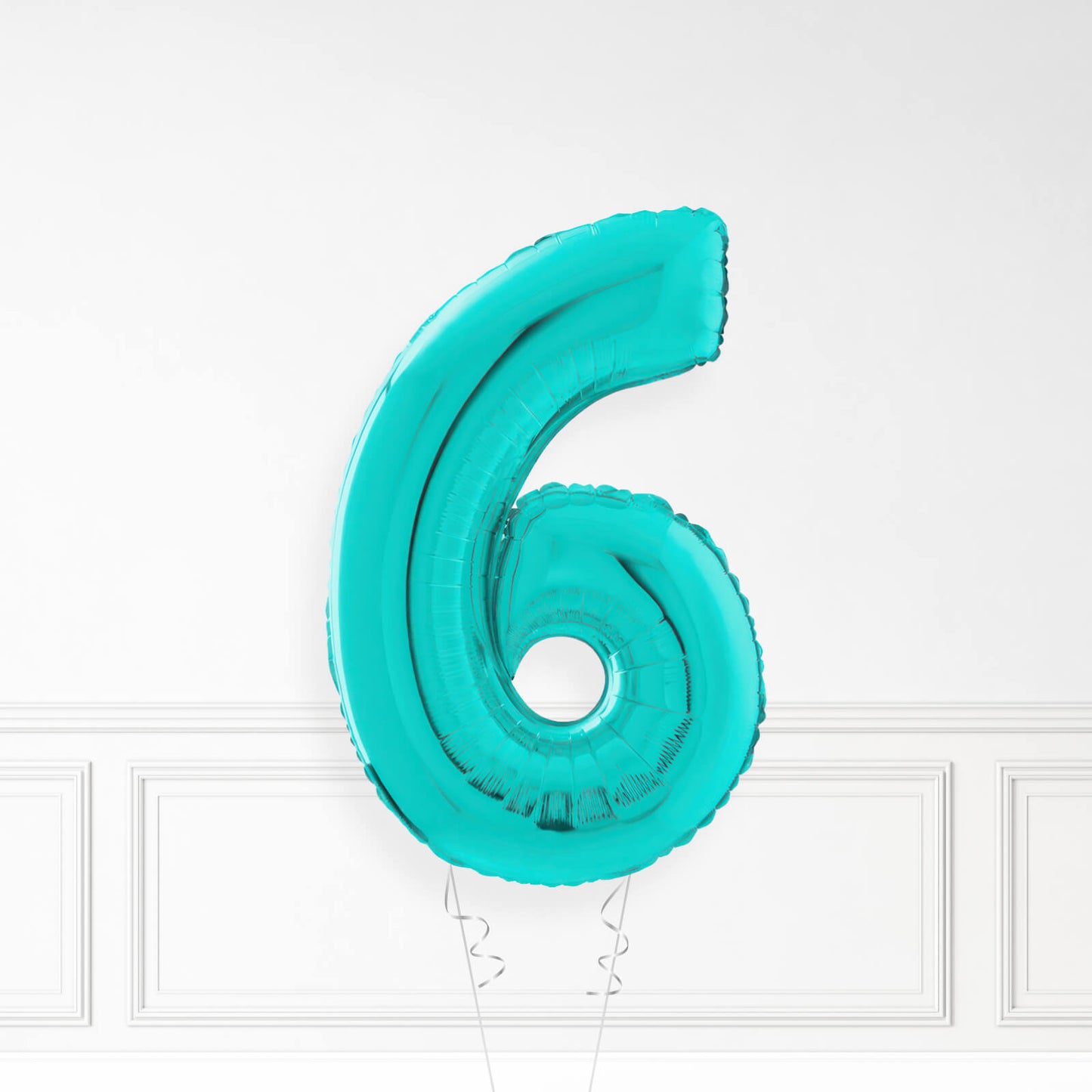 Inflated Turquoise Foil Number Balloon