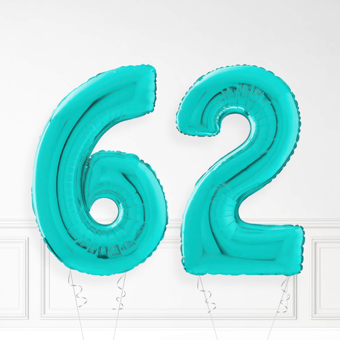 Inflated Turquoise Foil Number Balloon