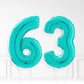 Inflated Turquoise Foil Number Balloon