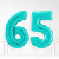 Inflated Turquoise Foil Number Balloon