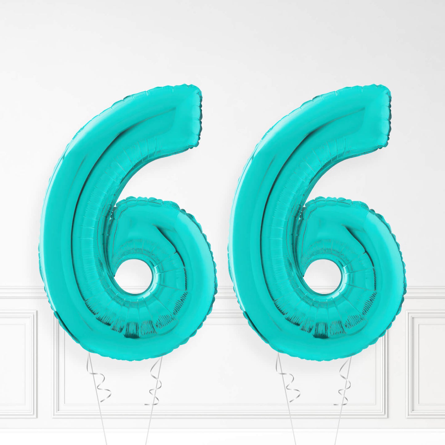 Inflated Turquoise Foil Number Balloon