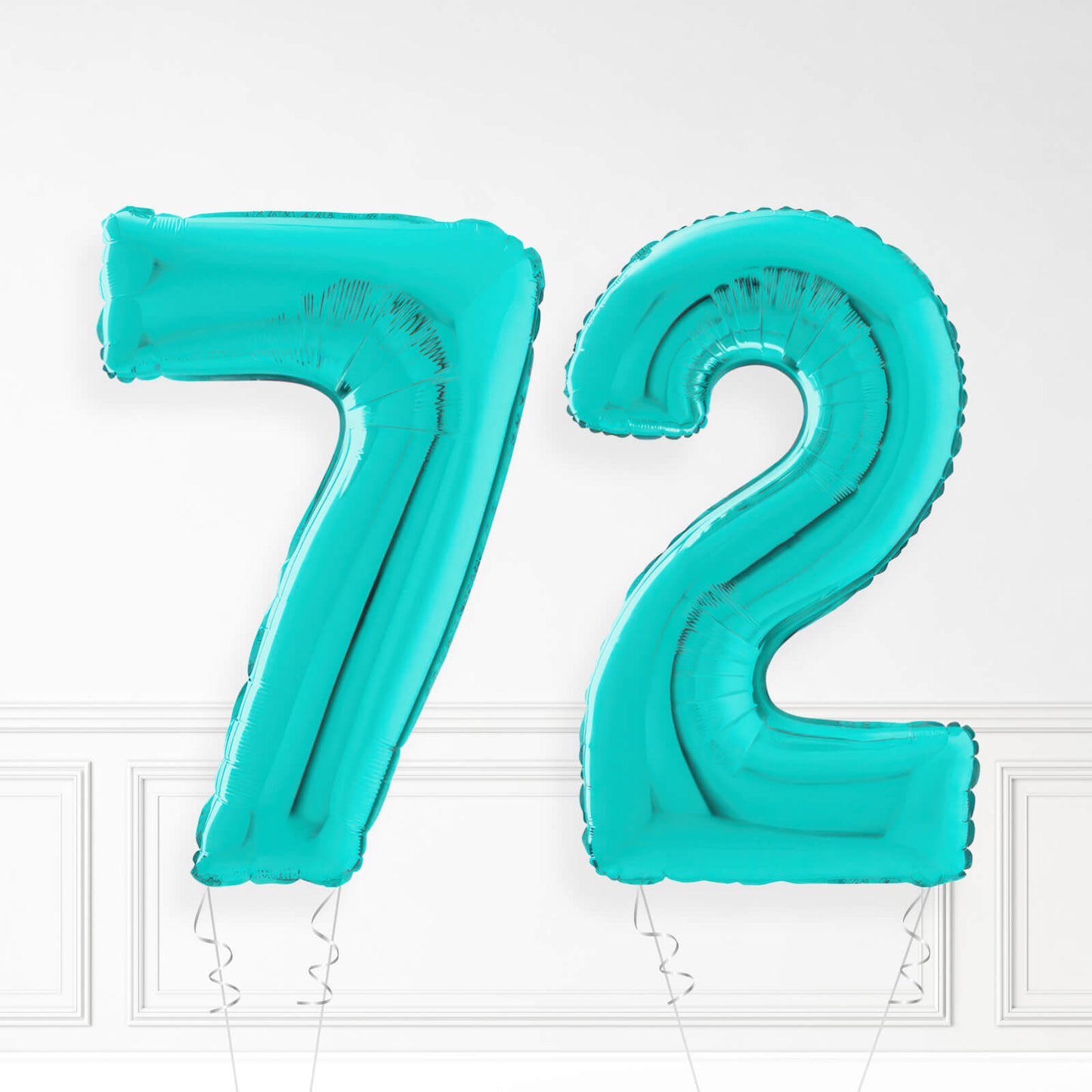 Inflated Turquoise Foil Number Balloon