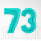 Inflated Turquoise Foil Number Balloon