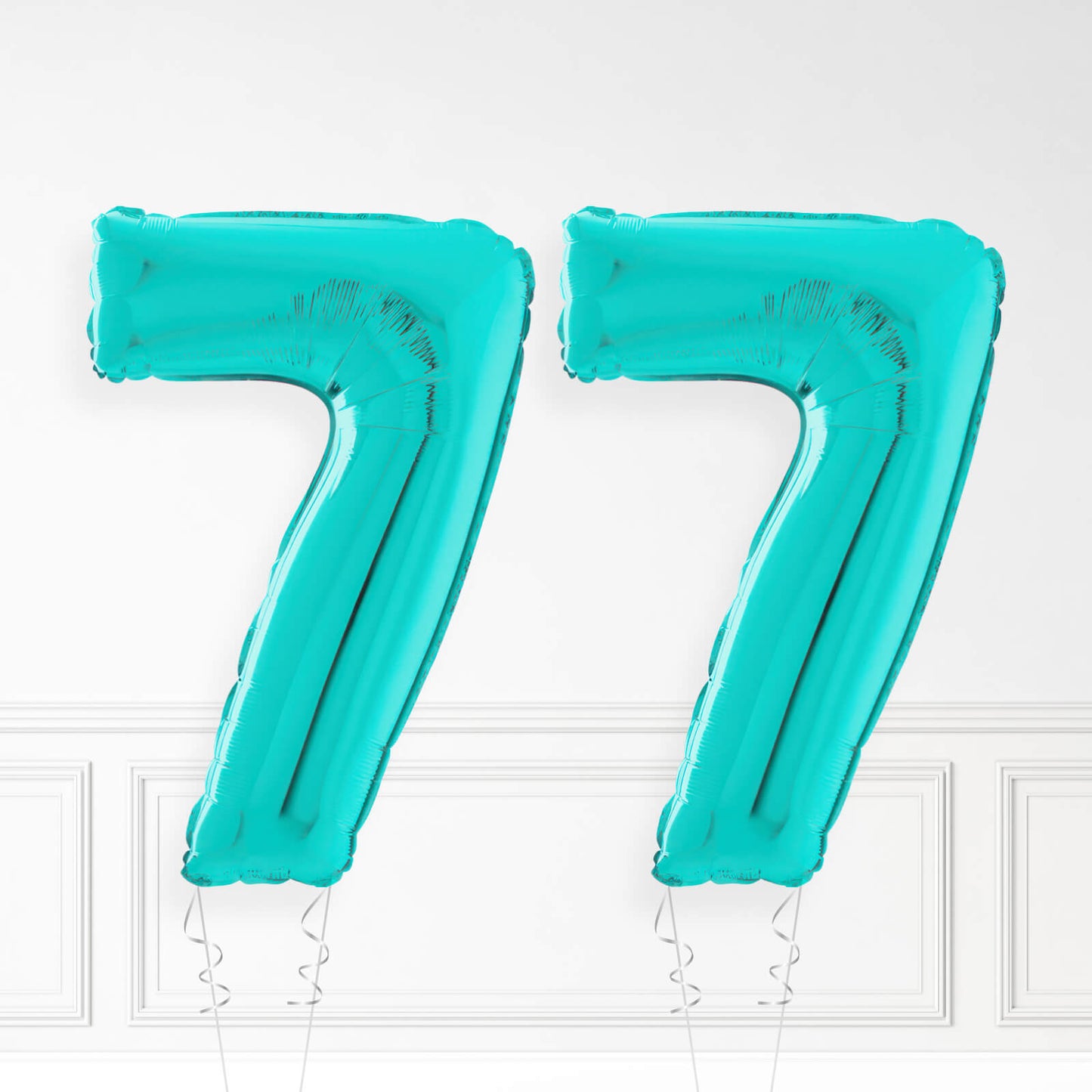 Inflated Turquoise Foil Number Balloon