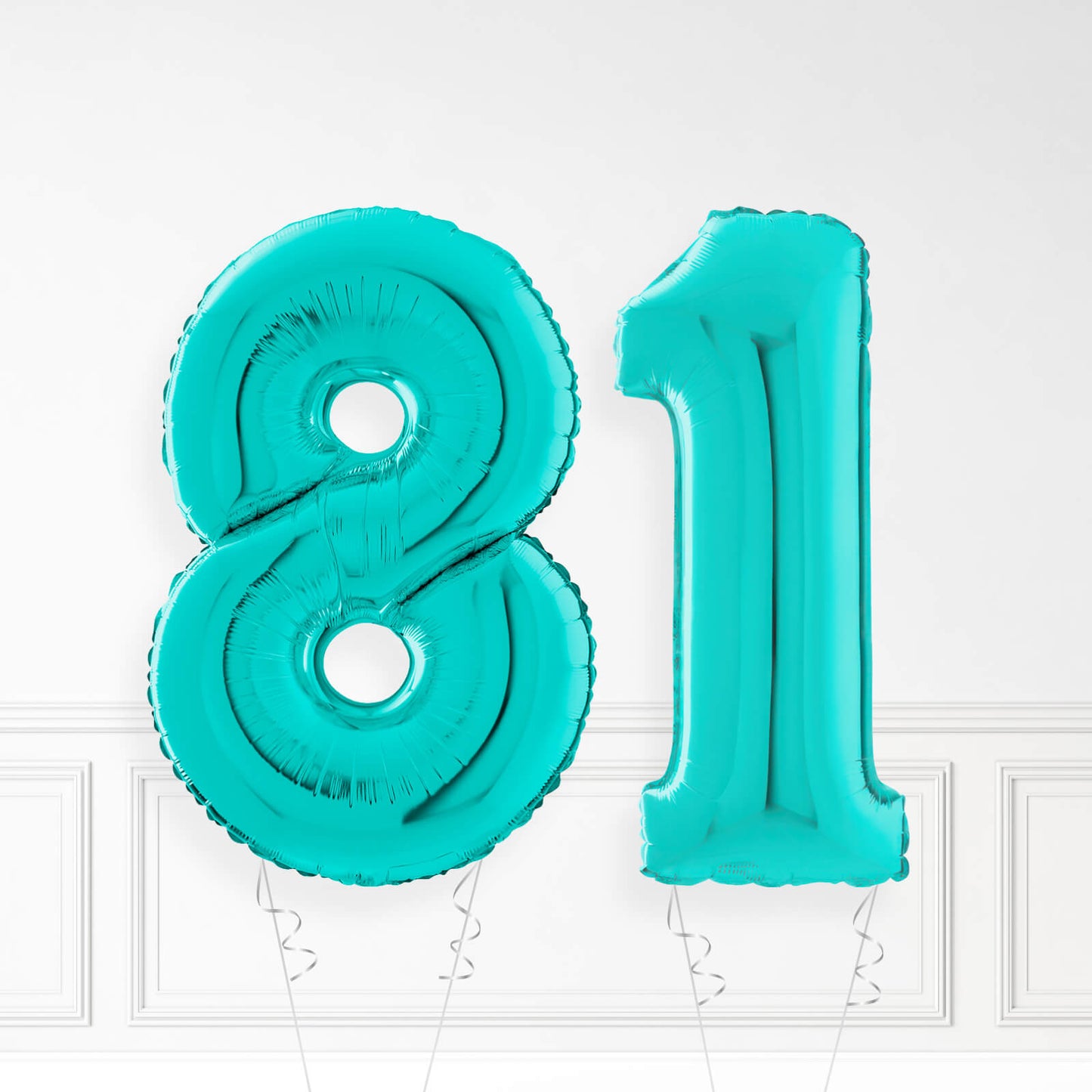 Inflated Turquoise Foil Number Balloon