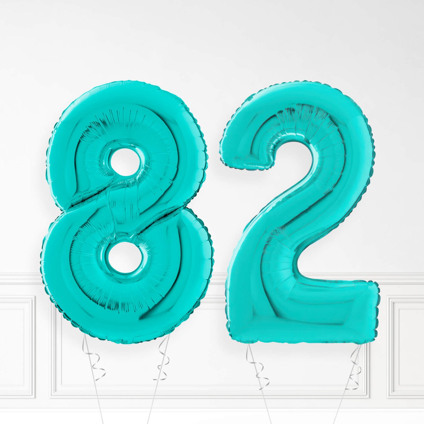 Inflated Turquoise Foil Number Balloon