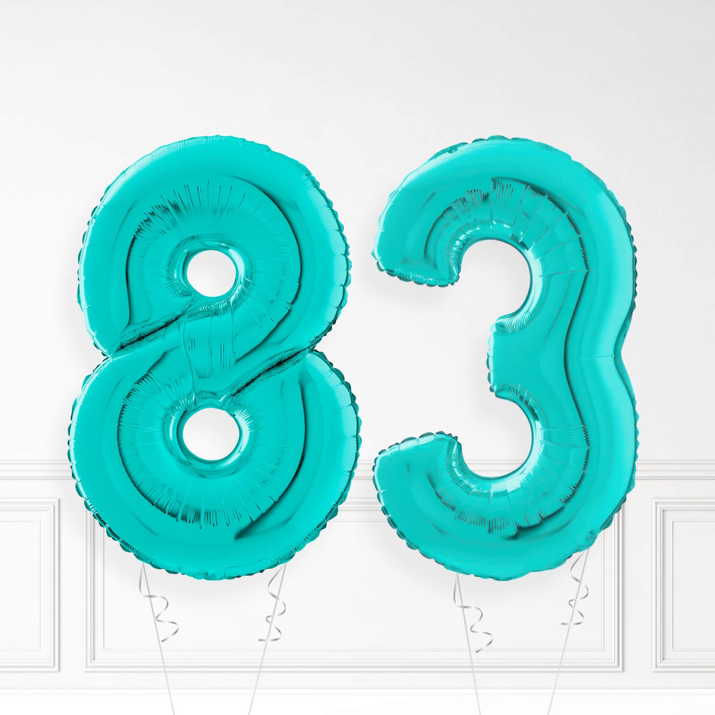 Inflated Turquoise Foil Number Balloon