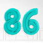 Inflated Turquoise Foil Number Balloon