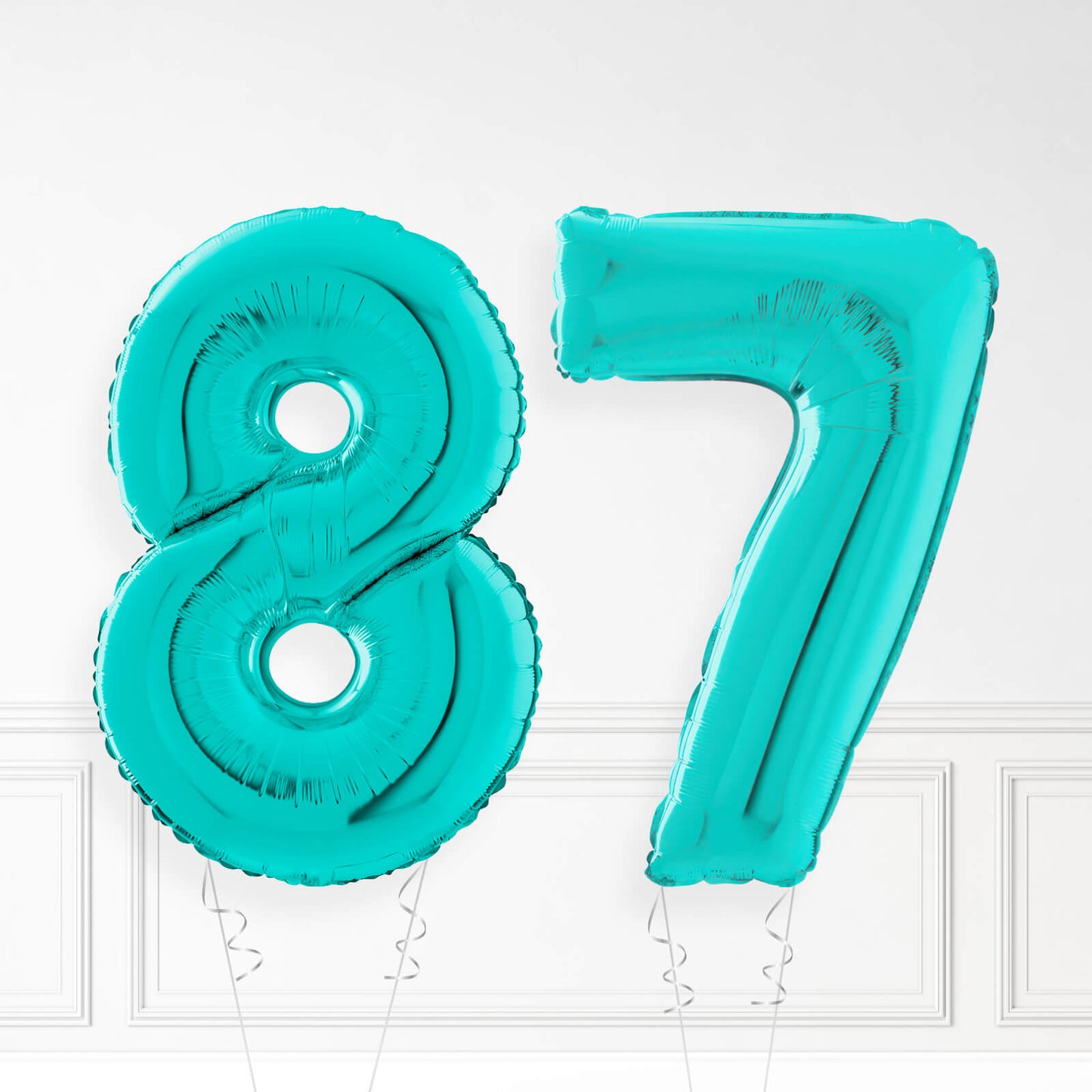 Inflated Turquoise Foil Number Balloon