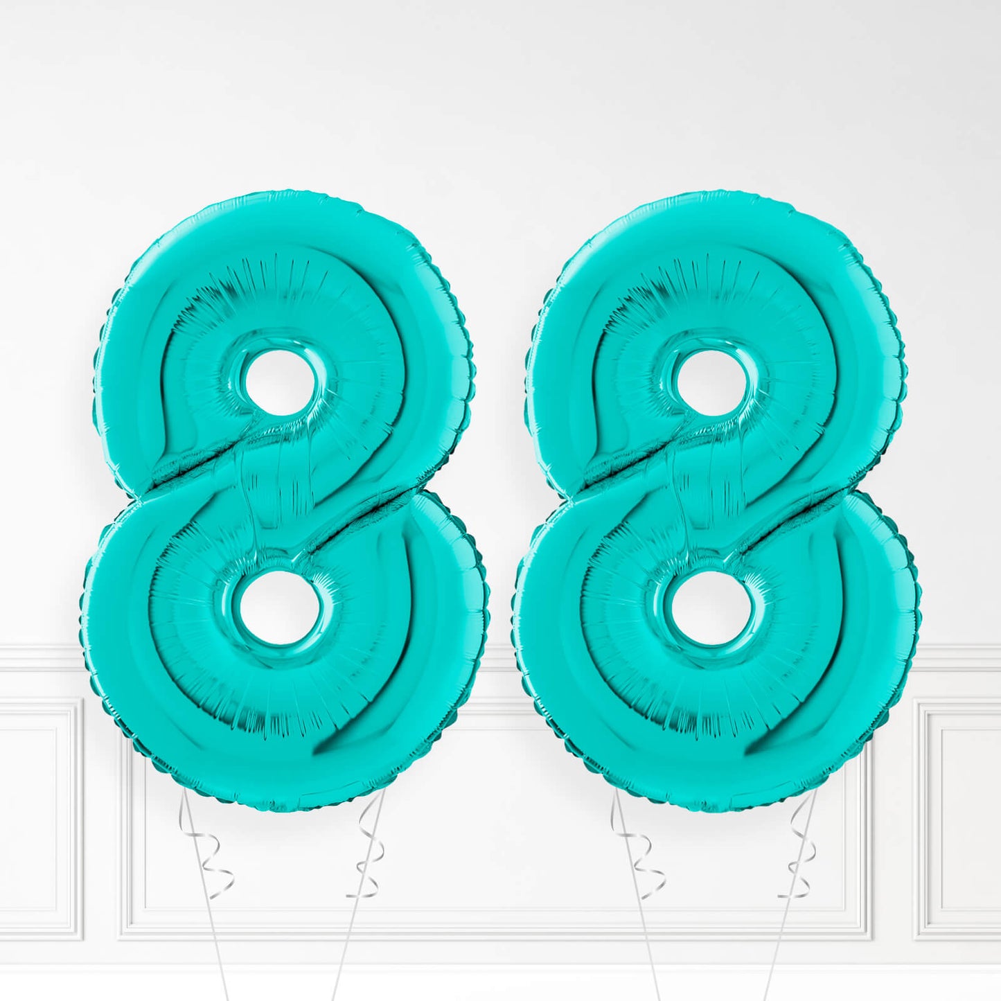 Inflated Turquoise Foil Number Balloon