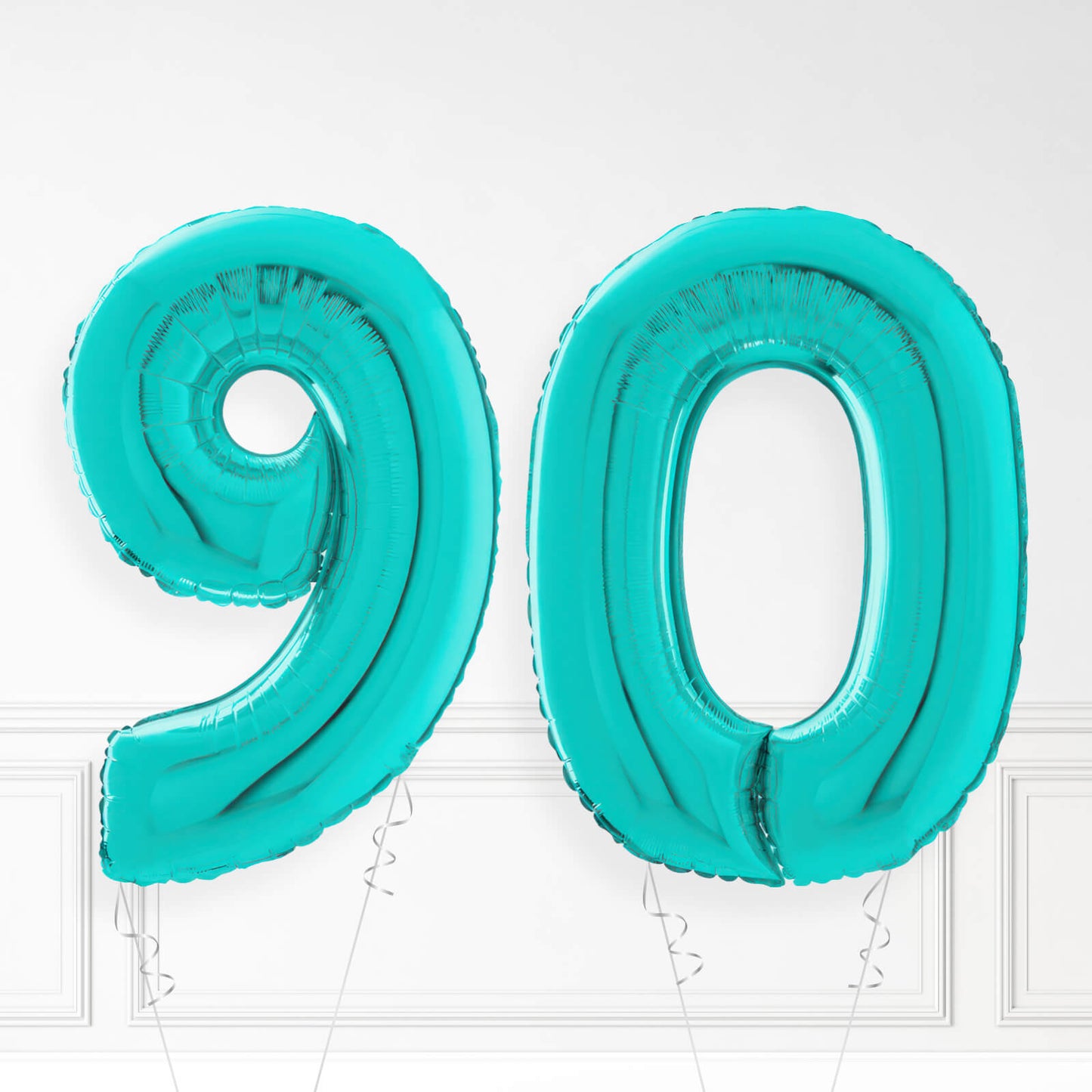 Inflated Turquoise Foil Number Balloon