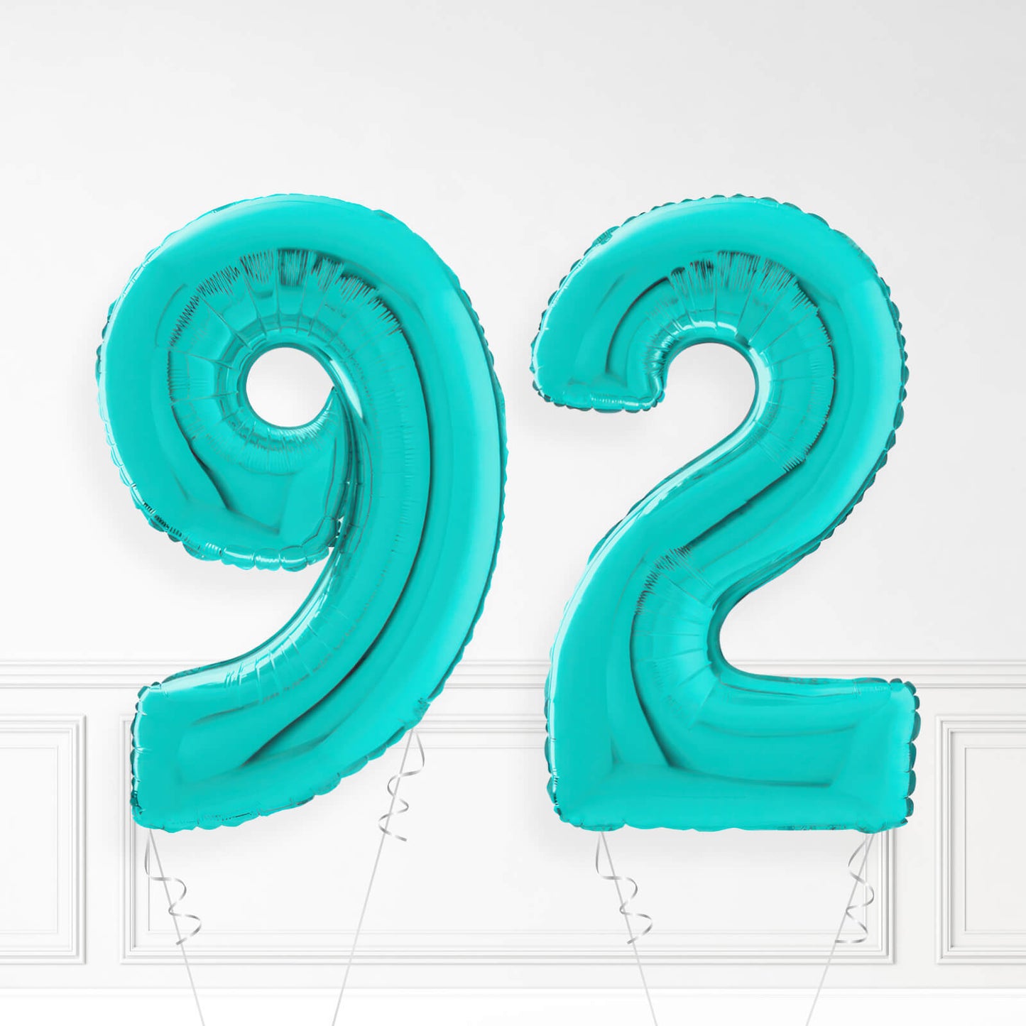 Inflated Turquoise Foil Number Balloon