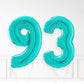 Inflated Turquoise Foil Number Balloon